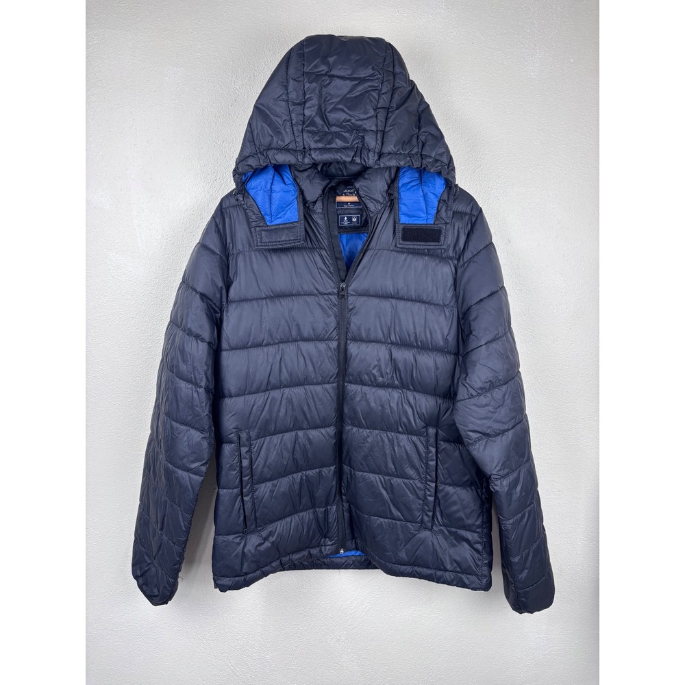 Abercrombie & Fitch Puffer Black Jacket Size M Packable Lightweight Hood Winter